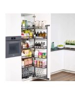 Set TANDEM STYLE para mueble de cocina de 450 mm de ancho, 6 niveles, 1700 mm de altura, con cierre suave, acabado antracita