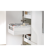 Cajón interno TANDEMBOX antaro con galería y elemento de inserción en metal o vidrio satinado, altura D, color blanco