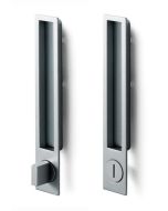 Jaladera con perilla para puerta deslizable con Cerradura, acabado aluminio mate