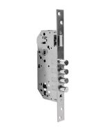 Cerradura para embutir para puerta de entrada, acabado níquel satinado