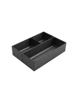 Caja Organizadora REVEAL doble con 3 divisiones, 200mm x 150mm, acabado aluminio anodizado antracita