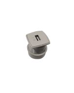 Mini USB SAMBA de carga con grommet para carga de dispositivos móviles, material ABS, acabado gris