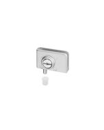 Bisagra de 90º para puerta de cristal de 6mm SIN PERFORACIÓN, IZQUIERDA, aluminio.
