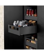 Cajón interno LEGRABOX pure altura C con galería frontal, color Negro Carbón Mate