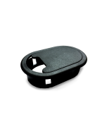 Pasacables ovalado para escritorio o mesa de 30 mm de altura, color negro