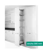 Kit 04 - Extraíble para cocina DISPENSA con 5 entrepaños CLASSIC para mueble de 300 mm de ancho