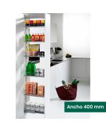Kit 12 - Extraíble para cocina DISPENSA con 6 entrepaños GRAY para mueble de 400 mm de ancho