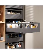 Cajón interior MERIVOBOX con galería y galería frontal, altura E (192 mm), color gris orión mate