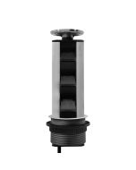 Multicontacto extraíble de torre EVOLINE PORT sobre cubierta, 3 sockets, acabado inox mate