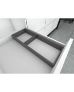 Set organizador cubertero LABRYS con 2 divisiones, de aluminio acabado stardust