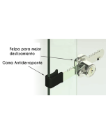 Cerradura para 2 puertas corredizas de cristal (TIMBERLINE)