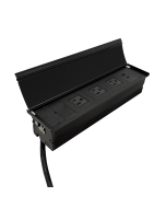Multicontacto VERSALID para embutir, 3 sockets +1 USB 5v 18W (A+C), acabado negro