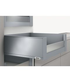 Cajón interno LEGRABOX pure altura C con elemento de diseño bajo, color inox