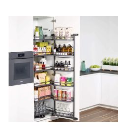 Set TANDEM STYLE para mueble de cocina de 600 mm de ancho, 6 niveles, 1700 mm de altura, con cierre suave, acabado antracita