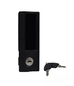 Cerradura con Jaladera para mueble metálico, acabado negro