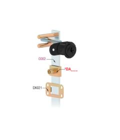 Sistema frontal de cerrado para 3 cajones, acabado NEGRO, incluye cilindro, cerradura y accesorios,