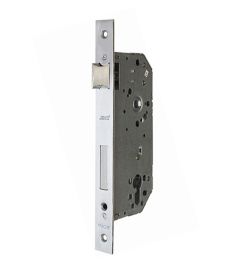 Cerradura para embutir para puerta de recámara, acero inoxidable, satinado