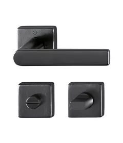 Set de manijas LOS ANGELES cuadrada para baño, acabado negro satinado