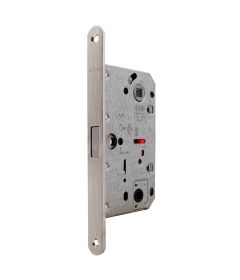 Cerradura Magnética para puerta de baño, modelo POLARIS 2XT, acabado niquelado satinado