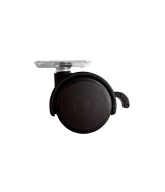 Set de 4 llantas de nylon, 40 mm diámetro, con freno, con placa sistema 32