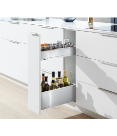 Botellero SPACE TWIN con correderas LEGRABOX, color inox