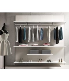 Sistema VERTIKO para armado de clóset, acabado gris plata