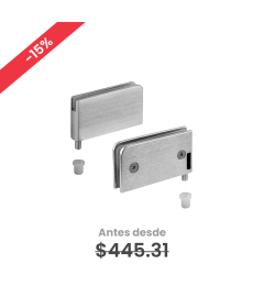 Bisagra de 90° para puerta de cristal de 6 mm