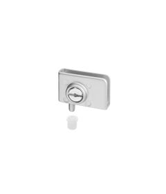 Bisagra de 90º para puerta de cristal de 6mm SIN PERFORACIÓN, IZQUIERDA, aluminio.