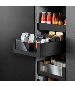Cajón interno LEGRABOX pure altura C con elemento de diseño alto, color Negro Carbón Mate