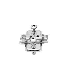 Placa de montaje en cruz para bisagra CLIP, altura 0mm, taquete expansivo  de 5mm.