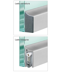 Burlete guillotina para puerta de vidrio, modelo SM