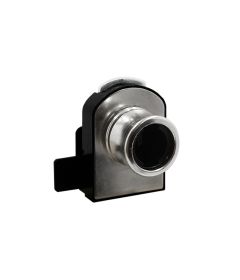 Cilindro CB-371 con jaladera, para dos puertas de vidrio maximo 6mm, acabado niquelado.