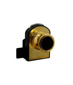 Cilindro CB-375 con jaladera, para dos puertas de vidrio maximo 6mm, acabado latonado.