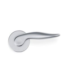 Set de manijas Fusital, NF NOVANTOTTO H334R8Y, con bocallave para recámara, diseñado por Foster & Partners, acabado cromo satinado 