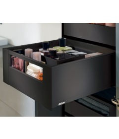 Cajón interno LEGRABOX pure altura C con galería frontal, color negro