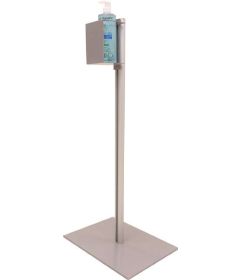 Soporte dispensador de gel antibacterial, 300 mm x 1000 mm, aluminio