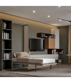 Herraje EASY para cama abatible Individual con mecanismo, color antracita
