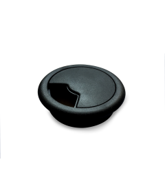 Pasacables de plástico para escritorio, 70 mm x 18 mm x 60 mm, color negro