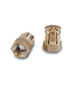 Inserto hexagonal de latón M6, con esfera plástica