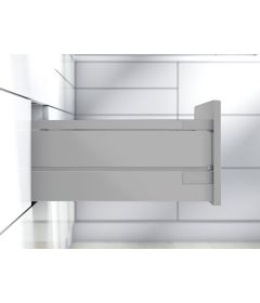 Cajón TANDEMBOX antaro con galería y elemento de inserción en metal o vidrio satinado, altura D, color gris