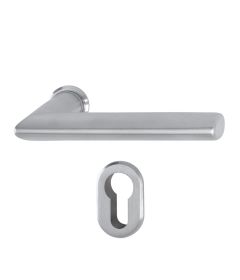 Set de manija STOCKHOLM para puerta de recámara, acabado acero inoxidable