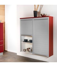 RECORD: Persiana de PVC para gabinete de cocina, medida 600 x 1500 mm, acabado metálico
