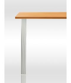 Juego de cuatro patas QUADRATA para mesa, altura de 70 cm, textura acanalada, acabado aluminio