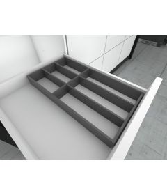 Set organizador cubertero LABRYS con 6 divisiones de aluminio, acabado stardust