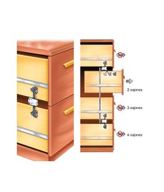 Sistema 400: antivolteo para archivero lateral de 2- 4 cajones