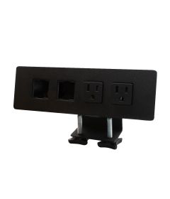 Multicontacto START, con 2 puertos eléctricos y 2 puertos opcionales, acabado negro. Hasta agotar existencias.