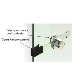 Cerradura para 2 puertas corredizas de cristal (TIMBERLINE)