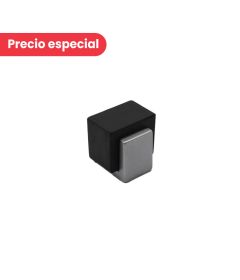 Tope de piso RETTAN para puerta, acabado plata, goma en negro