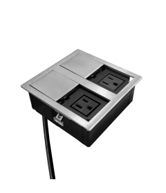 Multicontacto VERSA HIT para embutir, 2 sockets, acabado acero inox